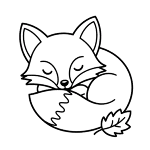 Cute Fox Sleeping in Fall Easy Drawing