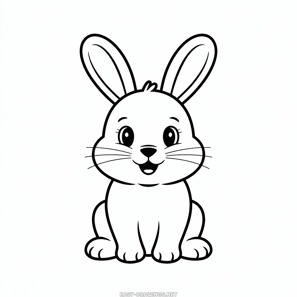 Cute rabbit Easy Drawing