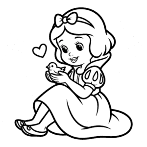 Cute Snow White Easy Drawing