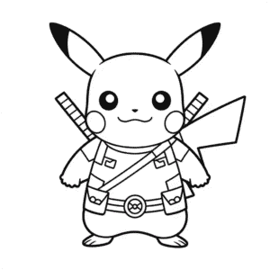 Deadpool Pikachu Easy Drawing