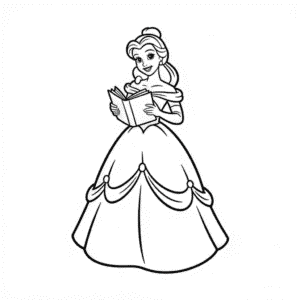 Disney Princesse Reading a Book Easy Drawing