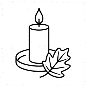 Fall Candle Easy Drawing