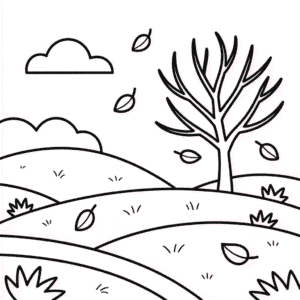 Fall Landscape Easy Drawing
