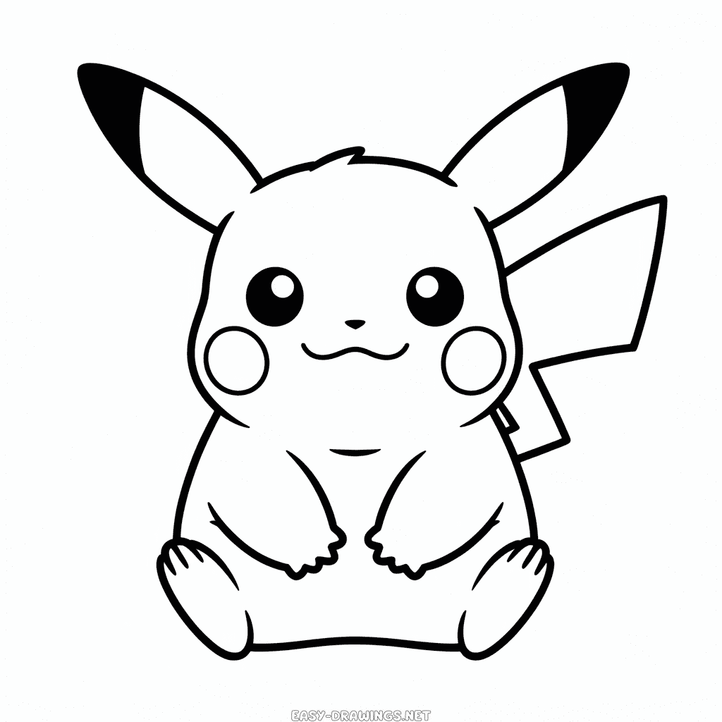 Fat Pikachu Easy Drawing