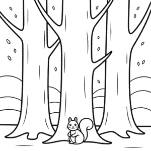 Forest in Fall Easy Drawing