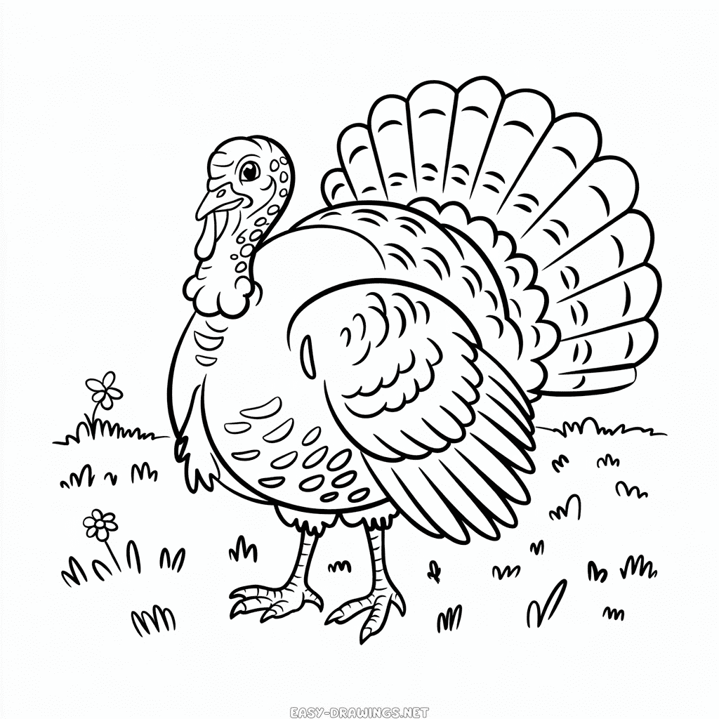 Free turkey Easy Drawing