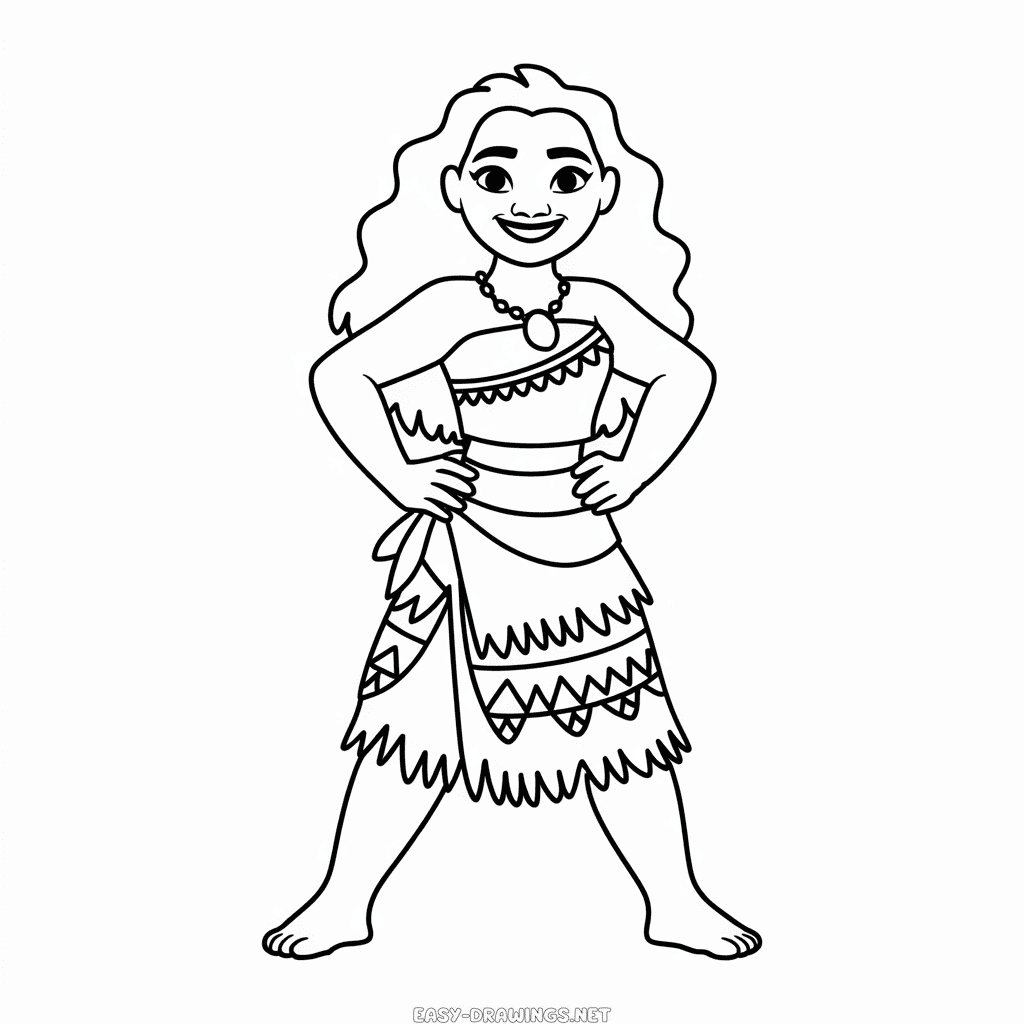 Full Body Moana Easy Drawing