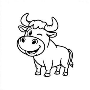 Funny bull Easy Drawing
