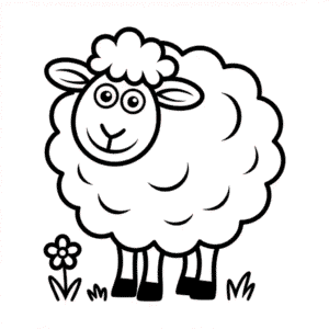 Funny Cartoon Sheep Easy Drawing
