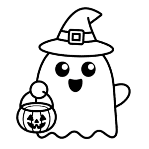 Happy Halloween Ghost Easy Drawing