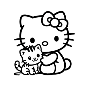 Hello Kitty and Cat Easy Drawing