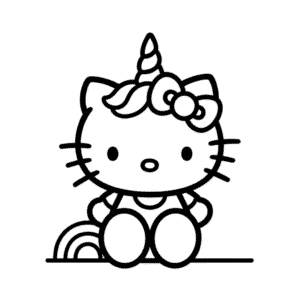 Hello Kitty in Unicorn Costume Easy Drawing