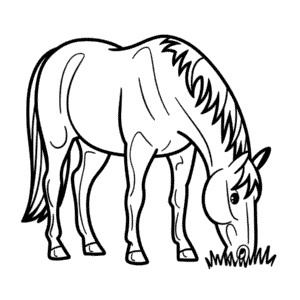 Horse eating Easy Drawing