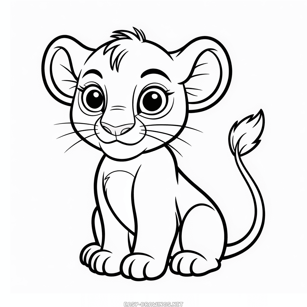 Kiara from The Lion King Easy Drawing