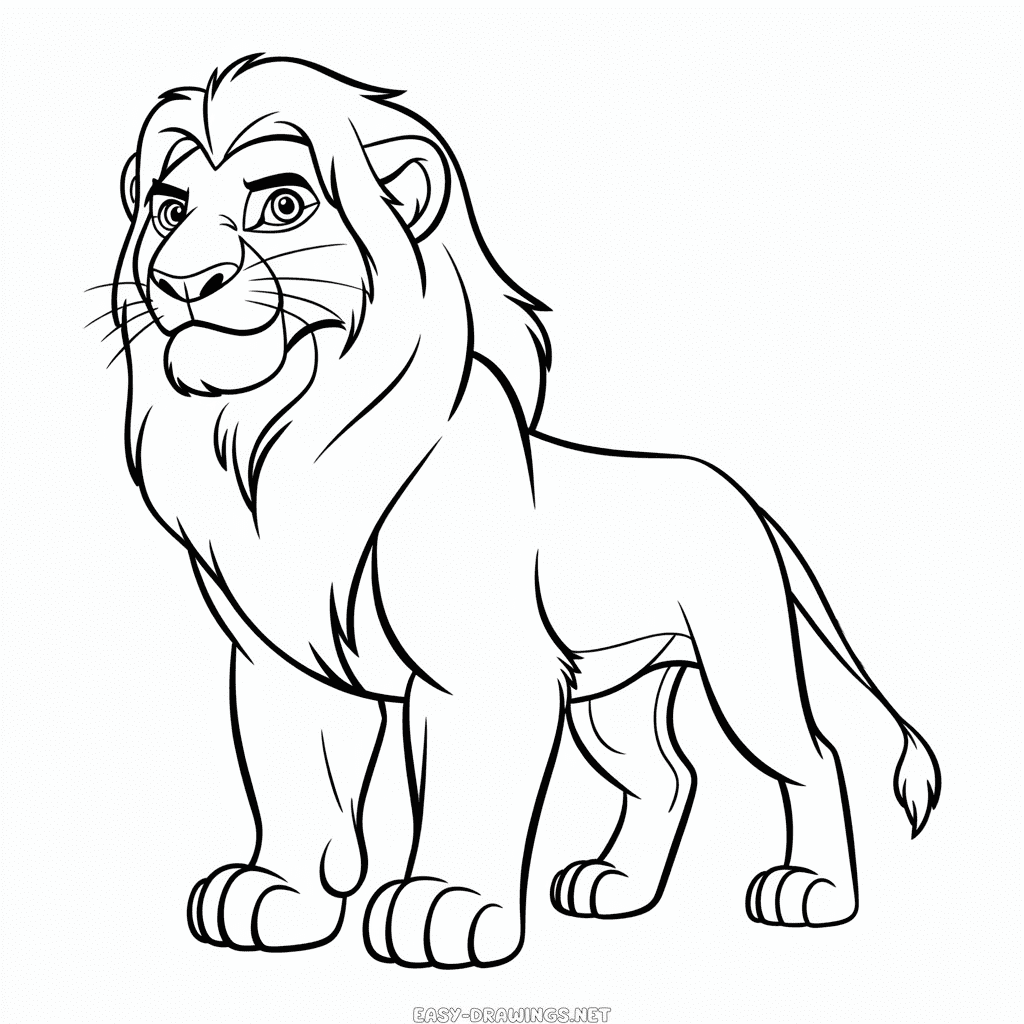 Kovu The Lion King Easy Drawing