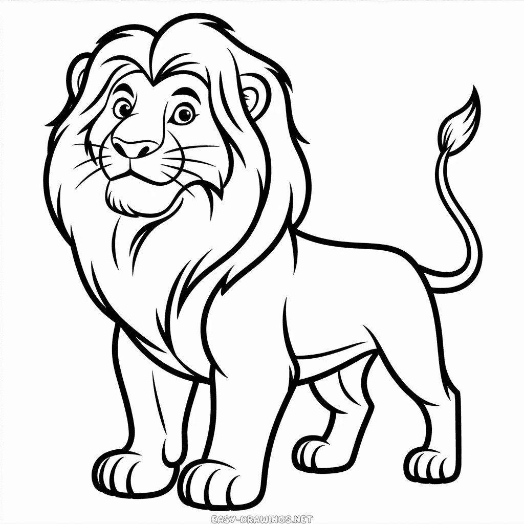 Lion from The Lion King Easy Drawing