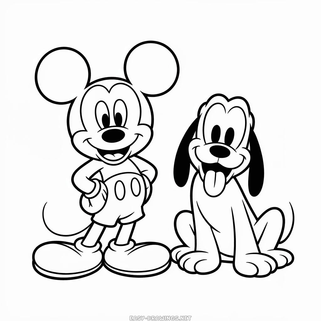 Mickey Dog Easy Drawing