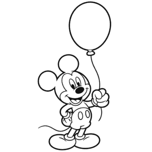 Mickey Holding Balloon Easy Drawing