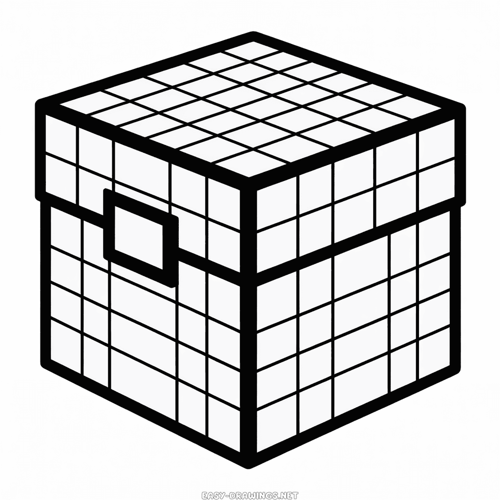 Minecraft Chest Easy Drawing