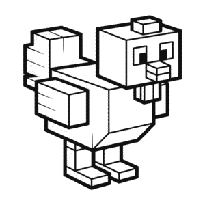 Minecraft Chicken Easy Drawing