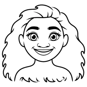 Moana Face Easy Drawing