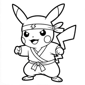 Ninja Pikachu Easy Drawing