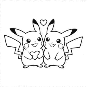 Pikachu Couple Easy Drawing