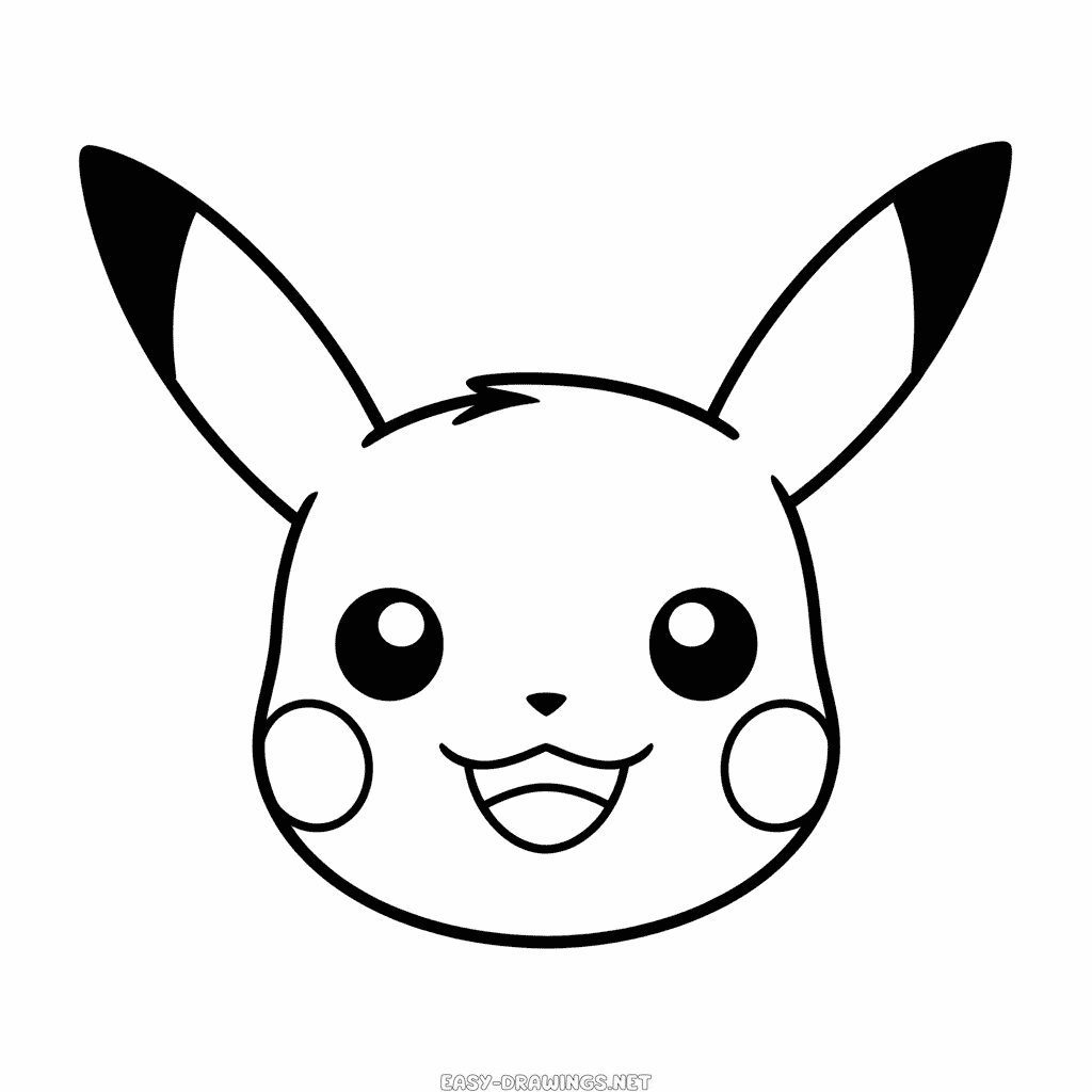 Pikachu Face Easy Drawing