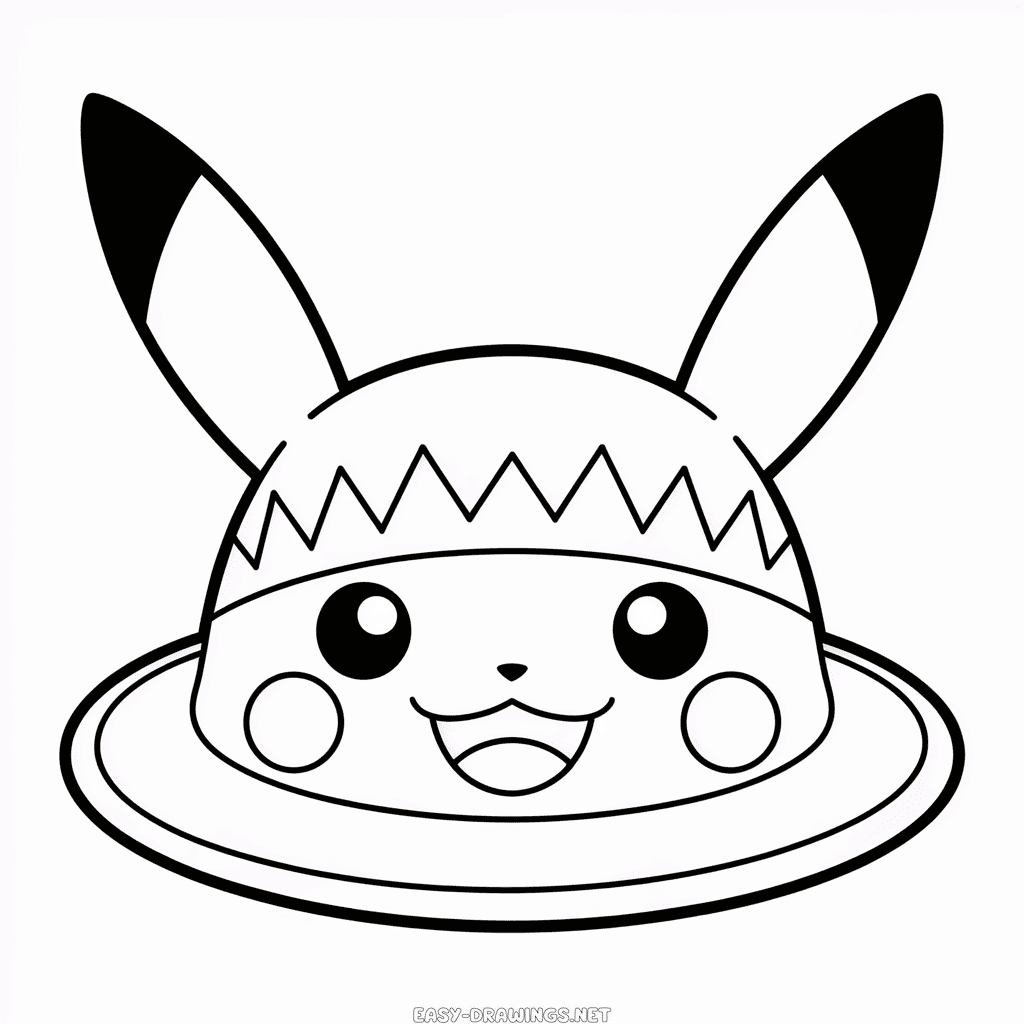 Pikachu Hat Easy Drawing