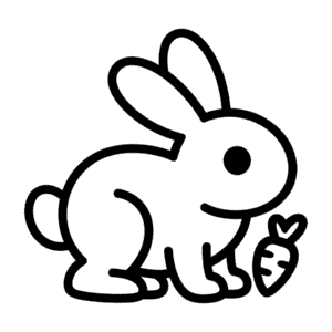 Rabbit outline Easy Drawing