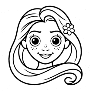 Rapunzel Face Easy Drawing