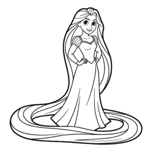 Rapunzel Outline Easy Drawing