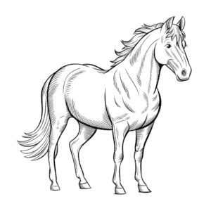 Realistic horse Easy Drawing