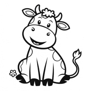 Sitting cow Easy Drawing