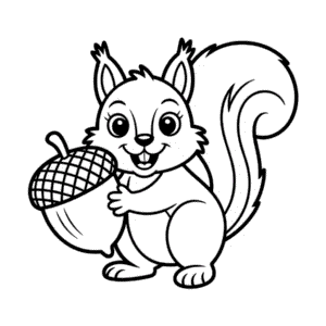 Squirrel in Fall Easy Drawing