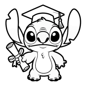 Stitch Graduation Easy Drawing