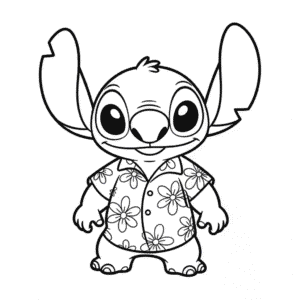 Stitch in Hawaiian Shirt Easy Drawing