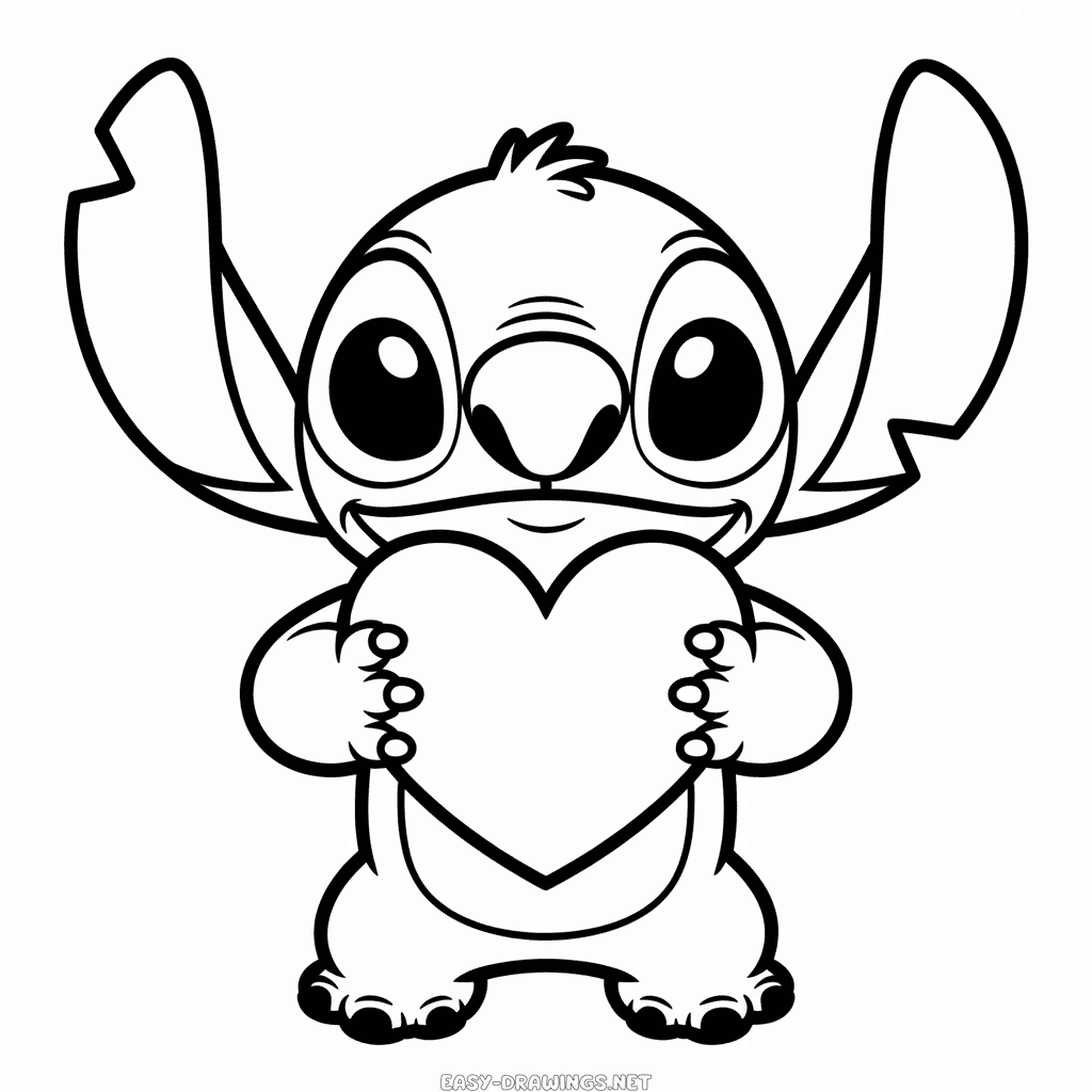 Stitch with Heart Easy Drawing