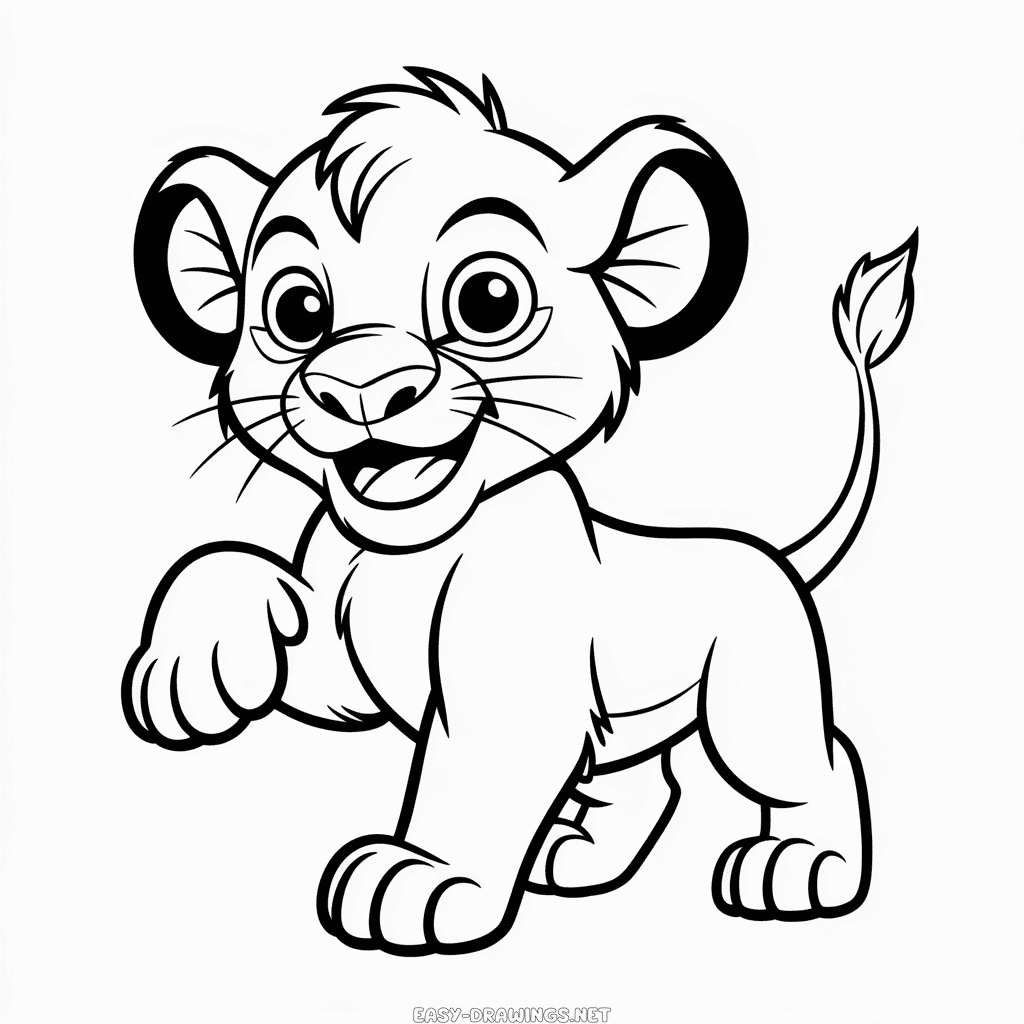 The Lion King Cartoon Easy Drawing