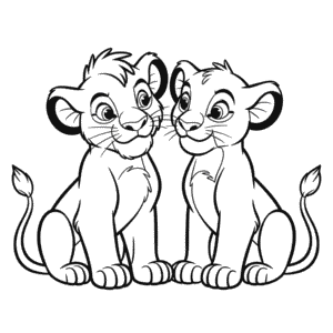 The Lion King Simba and Nala Easy Drawing