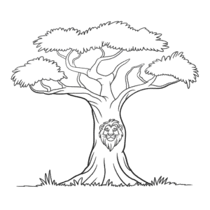 The Lion King Tree Easy Drawing