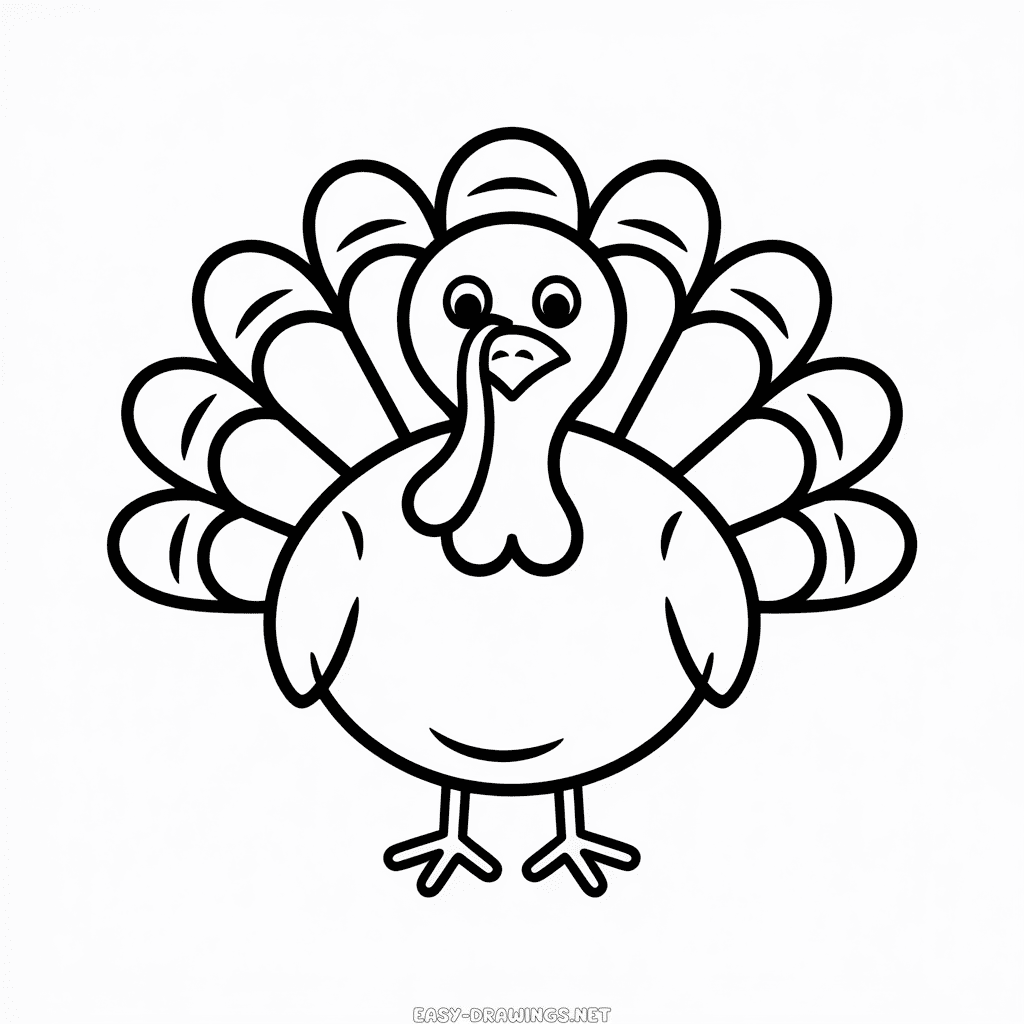 Turkey bird Easy Drawing