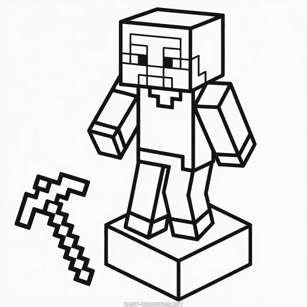 3D Minecraft Easy Drawing