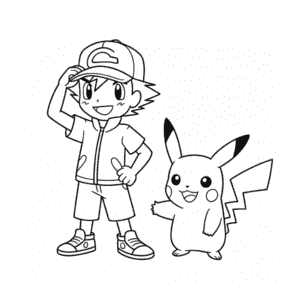 Ash Ketchum and Pikachu Easy Drawing