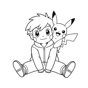 Ash Ketchum with Pikachu Pokémon Easy Drawing
