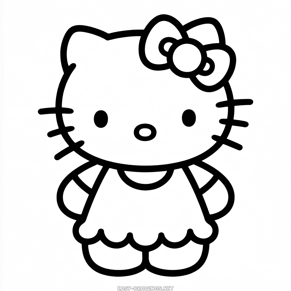 Beautiful Hello Kitty Easy Drawing
