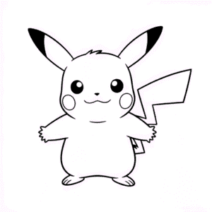 Black and White Pikachu Easy Drawing