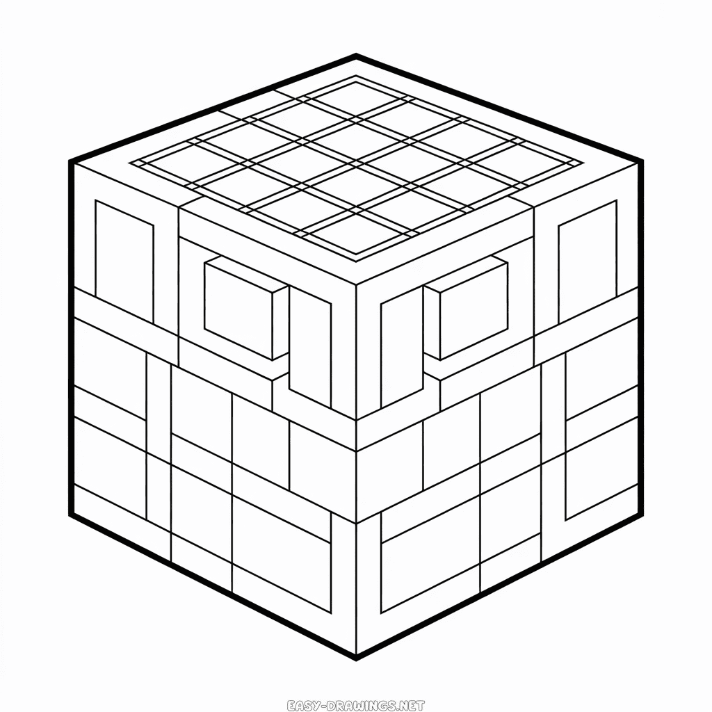 Crafting Table Minecraft Easy Drawing