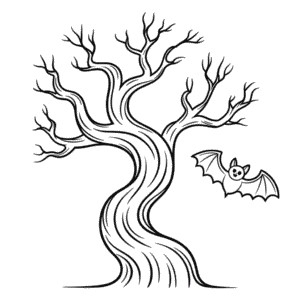 Creepy Tree Halloween Easy Drawing