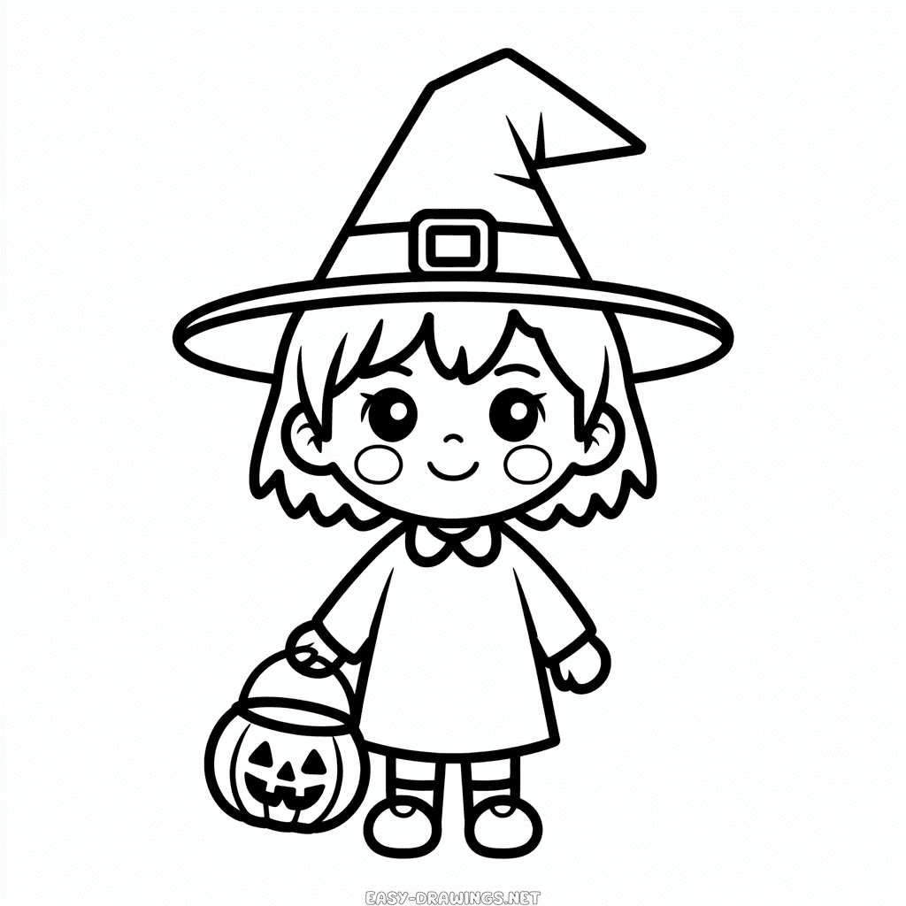 Cute Anime Halloween Easy Drawing